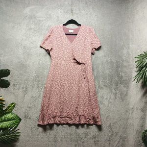 ORANGE CREEK Women Floral Dress Surplice Neckline 100% Rayon Size M(8-10)